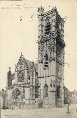 Carte postale ancienne Eglise Saint-Martin — Clamecy (Nièvre)