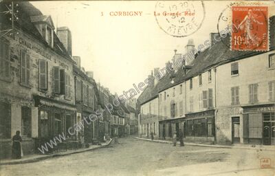 Carte postale ancienne La Grande Rue — Corbigny (Nièvre)