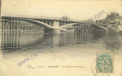 Carte postale ancienne Le Nouveau Pont — Decize (Nièvre)