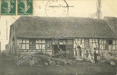 Carte postale ancienne La Scierie — Fours (Nièvre)