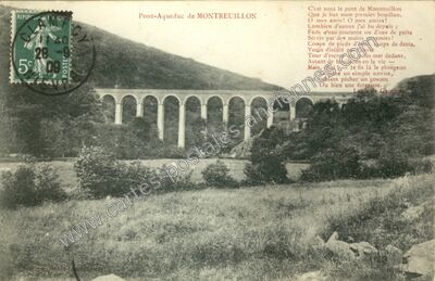 Carte postale ancienne Pont-Aqueduc — Montreuillon (Nièvre)
