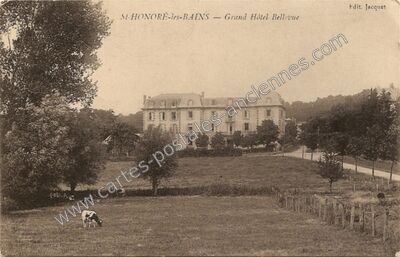 Carte postale ancienne Grand Hôtel Bellevue — Saint-Honoré-les-Bains (Nièvre)