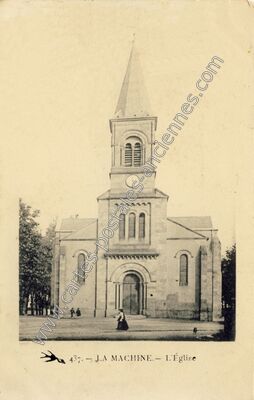 Carte postale ancienne L'Église — La Machine (Nièvre)
