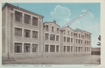 Carte postale ancienne L'Ecole des Garçons — Fourchambault (Nièvre)