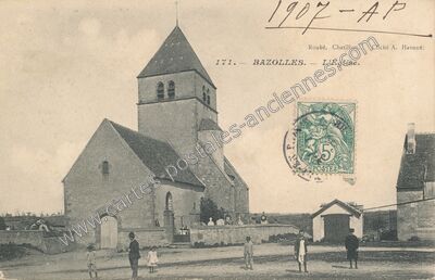 Carte postale ancienne L'Église — Bazolles (Nièvre)