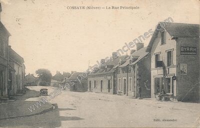 Carte postale ancienne La Rue Principale — Cossaye (Nièvre)
