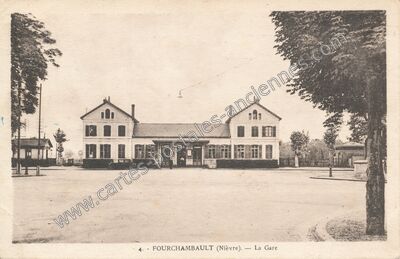 Carte postale ancienne La Gare — Fourchambault (Nièvre)