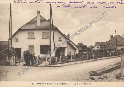 Carte postale ancienne La Cité Jardins — Fourchambault (Nièvre)