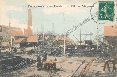 Carte postale ancienne Fonderie de l'Usine Magnard — Fourchambault (Nièvre)