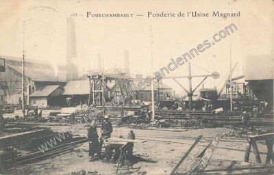 Carte postale ancienne Fonderie de l'Usine Magnard — Fourchambault (Nièvre)