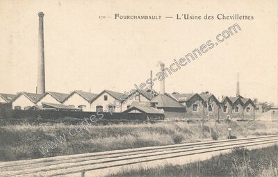 Carte postale ancienne L'Usine des Chevillettes — Fourchambault (Nièvre)