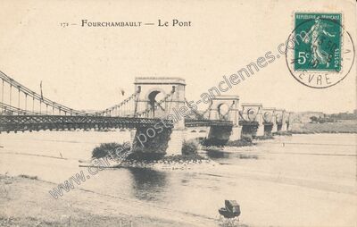 Carte postale ancienne Le Pont — Fourchambault (Nièvre)