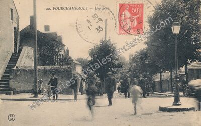 Carte postale ancienne Une Rue — Fourchambault (Nièvre)