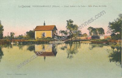 Carte postale ancienne La Gogne - Canal latéral à la Loire - Gare d'eau de Crille — Fourchambault (Nièvre)