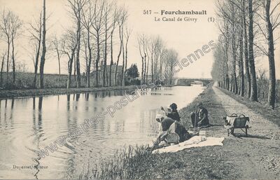 Carte postale ancienne Le Canal de Givry — Fourchambault (Nièvre)