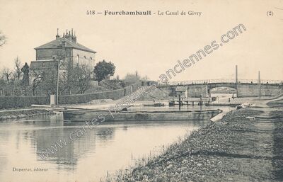 Carte postale ancienne Le Canal de Givry — Fourchambault (Nièvre)