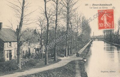 Carte postale ancienne Le Canal de Givry — Fourchambault (Nièvre)