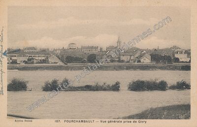 Carte postale ancienne Vue générale prise de Givry — Fourchambault (Nièvre)