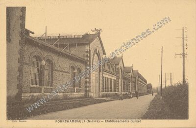 Carte postale ancienne Etablissements Guillet — Fourchambault (Nièvre)