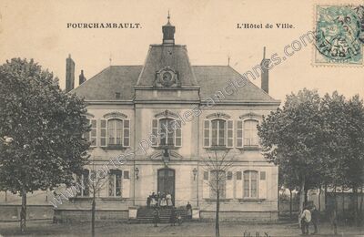 Carte postale ancienne L'Hôtel de Ville — Fourchambault (Nièvre)