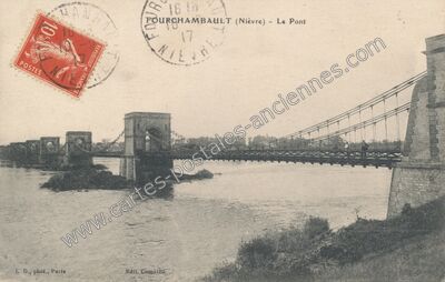 Carte postale ancienne Le Pont — Fourchambault (Nièvre)