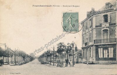 Carte postale ancienne Boulevard Boigues — Fourchambault (Nièvre)