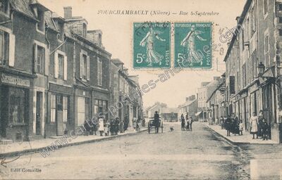 Carte postale ancienne Rue 4-Septembre — Fourchambault (Nièvre)