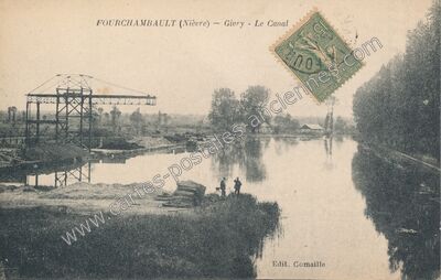 Carte postale ancienne Givry - Le Canal — Fourchambault (Nièvre)