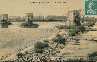Carte postale ancienne Vue du Pont — Fourchambault (Nièvre)