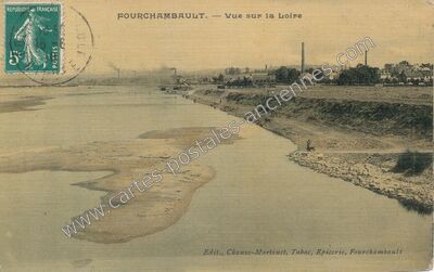Carte postale ancienne Vue sur la Loire — Fourchambault (Nièvre)