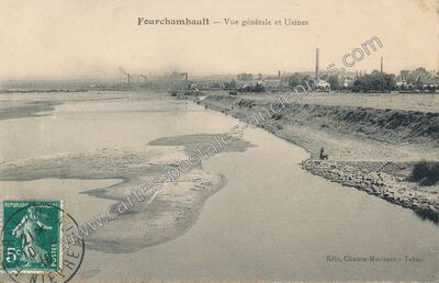 Carte postale ancienne Vue générale et Usines — Fourchambault (Nièvre)