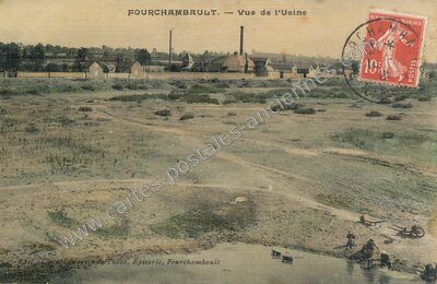 Carte postale ancienne Vue de l'Usine — Fourchambault (Nièvre)