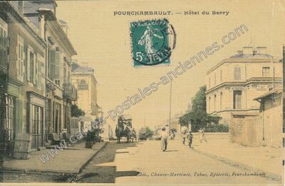 Carte postale ancienne Hôtel du Berry — Fourchambault (Nièvre)