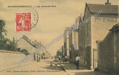 Carte postale ancienne La Grande Rue — Fourchambault (Nièvre)