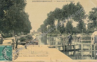 Carte postale ancienne Vue sur le Canal — Fourchambault (Nièvre)