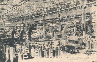 Carte postale ancienne Intérieur des Ateliers Guillet — Fourchambault (Nièvre)