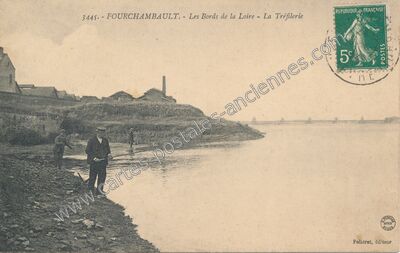 Carte postale ancienne Les Bords de la Loire - La Tréfilerie — Fourchambault (Nièvre)