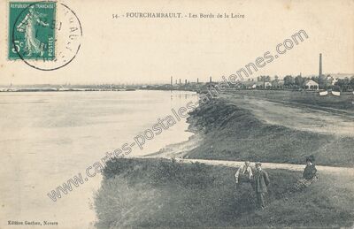 Carte postale ancienne Les Bords de la Loire — Fourchambault (Nièvre)
