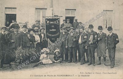 Carte postale ancienne Concours de Pêche — La Vaudoise — Fourchambault (Nièvre)
