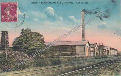 Carte postale ancienne Les Usines — Fourchambault (Nièvre)