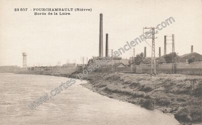 Carte postale ancienne Bords de la Loire — Fourchambault (Nièvre)
