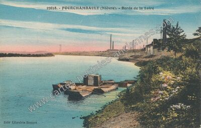 Carte postale ancienne Bords de la Loire — Fourchambault (Nièvre)