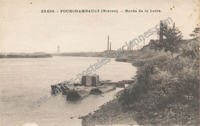Carte postale ancienne Bords de la Loire — Fourchambault (Nièvre)
