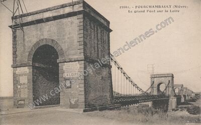 Carte postale ancienne Le grand Pont sur la Loire — Fourchambault (Nièvre)