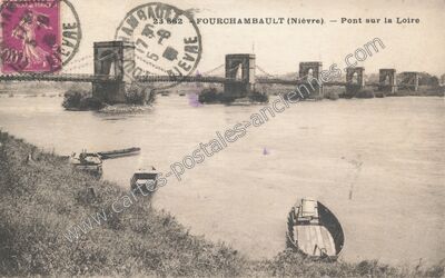 Carte postale ancienne Pont sur la Loire — Fourchambault (Nièvre)