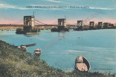 Carte postale ancienne Pont sur la Loire — Fourchambault (Nièvre)