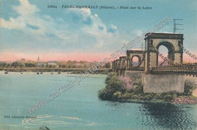 Carte postale ancienne Pont sur la Loire — Fourchambault (Nièvre)