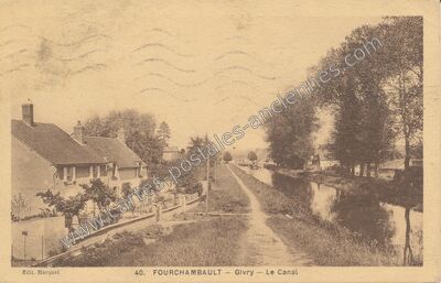 Carte postale ancienne Givry - Le Canal — Fourchambault (Nièvre)