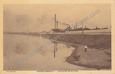 Carte postale ancienne Les bords de la Loire — Fourchambault (Nièvre)