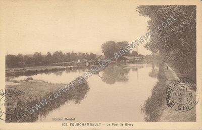 Carte postale ancienne Le Port de Givry — Fourchambault (Nièvre)